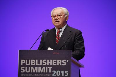 Hubert Burda / VDZ PUBLISHERS? SUMMIT 2015 am 2. November 2015 im bcc Berlin Congress in Berlin / *** Hubert Burda VDZ P-stock-foto