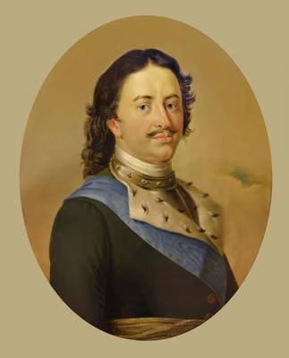 Portrait of Peter the Great, Peter I or Pyotr Alexeyevich Romanov, 1672-1725, Emperor of the Russian Empire, digitally o-stock-photo