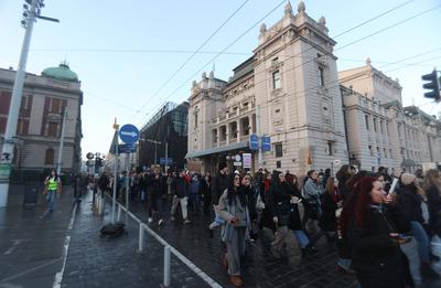 24.01.2025 Beograd/Belgrade(Serbia) Politika/Zivot/Politics/Life Generalni strajk studenata,advokata i prosvetnih radnik-stock-photo