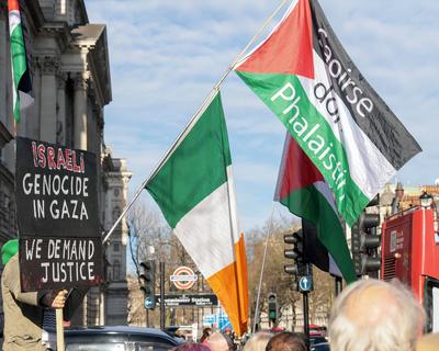 Palestinian & Israeli Vigils-stock-photo