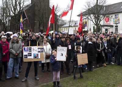 Anti AFD Demonstration in Moers-stock-photo