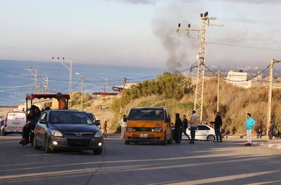 Displace Palestinians who left the southern Gaza Strip where they had taken refuge-stock-foto
