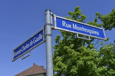 Rue Montesquieu Avenue Charles de Gaulle Cite Foch Wittenau Reinickendorf Berlin Deutschland C-stock-foto