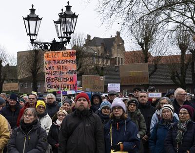 Anti AFD Demonstration in Moers-stock-photo