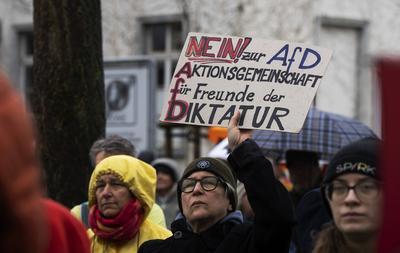 Anti AFD Demonstration in Moers-stock-photo