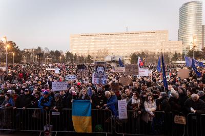 SLOVAKIA ANTI-GOVERNMENT PROTEST-stock-foto