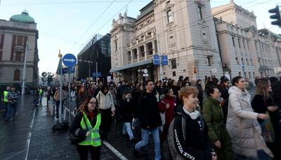 24.01.2025 Beograd/Belgrade(Serbia) Politika/Zivot/Politics/Life Generalni strajk studenata,advokata i prosvetnih radnik-stock-photo