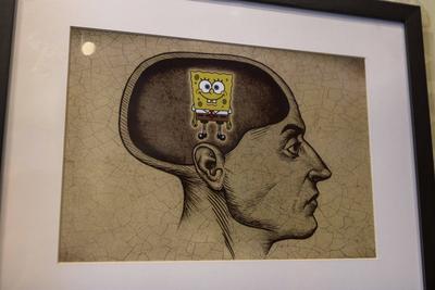 Exposi??o Bob Esponja A Experi?ncia-stock-photo