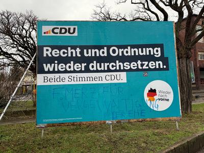 Wahlplakat GER, Berlin, 20250124,Wahlplakat CDU *** Election poster GER, Berlin, 20250124,Election poster CDU-stock-foto