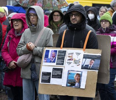 Anti AFD Demonstration in Moers-stock-photo