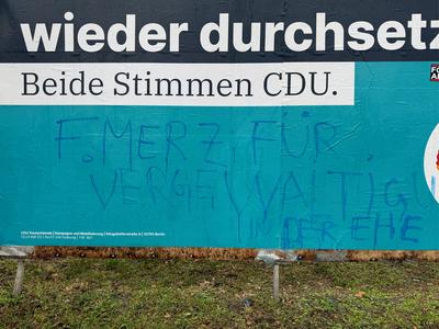 Wahlplakat GER, Berlin, 20250124,Wahlplakat CDU *** Election poster GER, Berlin, 20250124,Election poster CDU-stock-foto