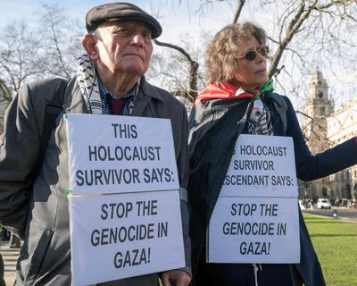 Palestinian & Israeli Vigils-stock-photo