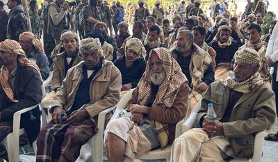 Houthis unilaterally release 153 war prisoners in Sana'a --stock-photo