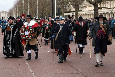 King Charles I Royalist Reenactment-stock-photo