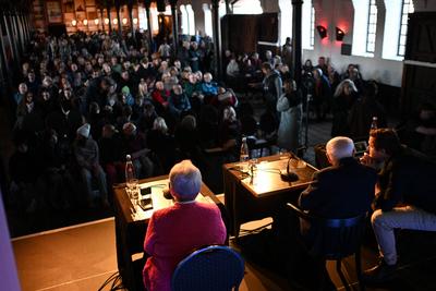 Zeitzeuge Albrecht Weinberg erz?hlt vom Holocaust.-stock-foto