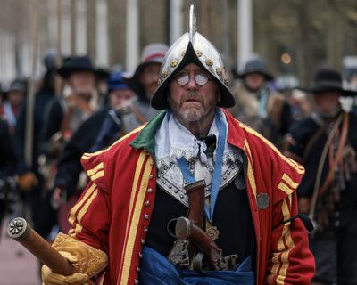 King Charles I Royalist Reenactment-stock-photo