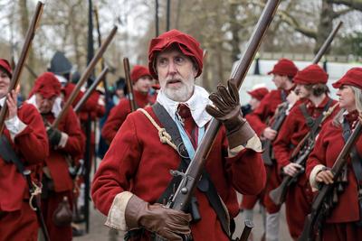 King Charles I Royalist Reenactment-stock-photo