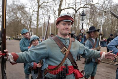 King Charles I Royalist Reenactment-stock-photo