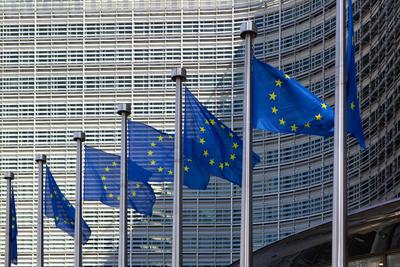 Das 1963 bis 1967 erbaute Berlaymont-Geb?ude in Br?ssel ist der Sitz der Europ?ischen Kommission. Europ?ische Kommission-stock-foto
