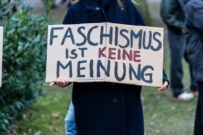 Aschaffenburg, Bavaria, Germany - January 26, 2025: Demo against right-wing extremism in Aschaffenburg, counter-demonstr-stock-foto
