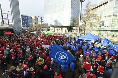 Demonstration by teachers in the Wallonia-Brussels Federation-stock-foto