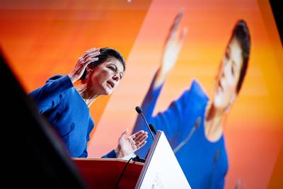 Bundesparteitag vor der Bundestagswahl 2025 ? BSW Bundnis Sahra Wagenknecht in Bonn ?-stock-foto