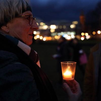 Holocaust-Gedenktag in Potsdam-stock-foto