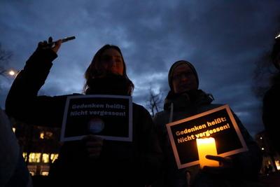 Holocaust-Gedenktag in Potsdam-stock-foto