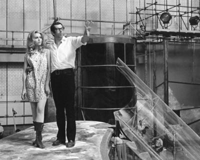Studio Publicity Still Barbarella Jane Fonda and director Roger Vadim 1968 Paramount Hollywood CA U-stock-photo
