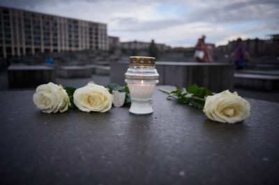 Berlin, Gedenkorte zum Internationalen Holocaust-Gedenktag-stock-foto