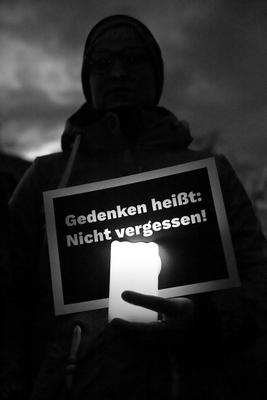 Holocaust-Gedenktag in Potsdam-stock-foto