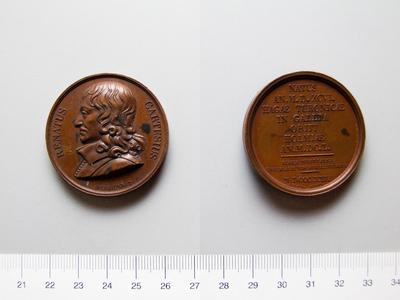 Medal of Rene Descartes. Honorand: Rene Descartes, French, 1596 1650 Engraver: Henrionnet, French Maker: Am? d? e Durand-stock-foto