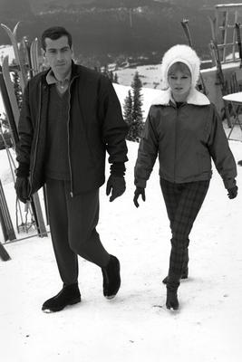 Brigitte Bardot with Roger Vadim Circa 1961 File Reference 33505_085THA For Editorial Use Only Al-stock-foto