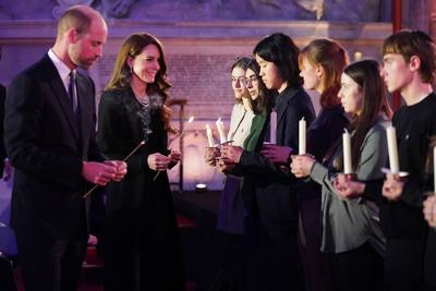 Prince William and Kate Middleton at  Holocaust Memorial Day ceremony in London-stock-foto