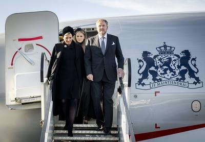 Royal Couple and Princess of Orange landed in Poland for the Auschwitz commemoration, Auschwitz, The Netherlands-stock-foto