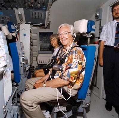 Charles Schulz Memorial Library. View of unidentified individual in cockpit area (02834 thru 02835); and View of unident-stock-foto