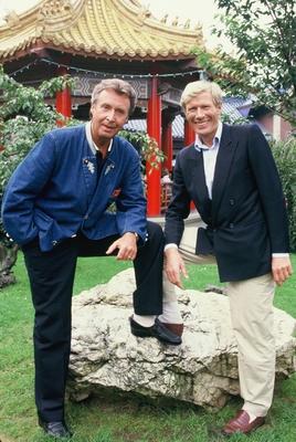Peter Alexander und Horst Janson am 10.08.1987 in Br?hl bei K?ln.-stock-foto