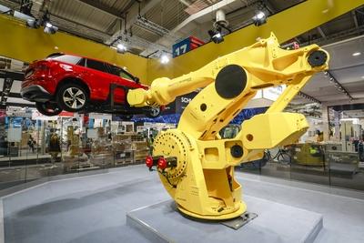 31 03 2019 Hannover Niedersachsen Deutschland Hannover Messe Industrieroboter auf dem Fanuc Me-stock-foto
