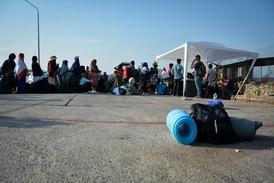 News Bilder des Tages Beginn der Registrierung f?r die Aufnahme und Unterbringung von Fl?chtlingen und Einwanderern im n-stock-foto