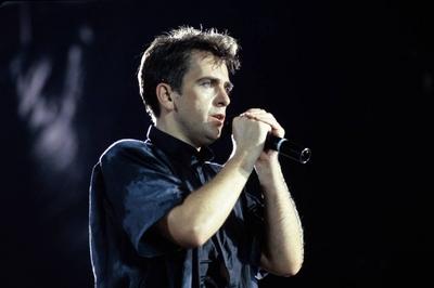 Peter Gabriel photographed by Gary Gershoff performing at Amnesty in June of 1986 ? Gary Gershoff-stock-photo