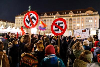 Bilder des Jahres 2024, News 02 Februar News Themen der Woche KW07 News Bilder des Tages Dresden - Gedenken zum Jahresta-stock-foto