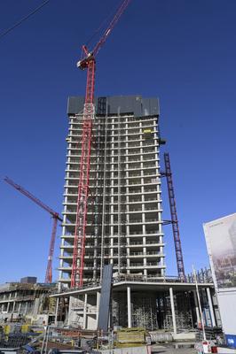 Elbtower, Benko Pleite DEUTSCHLAND, Hamburg, stillgelegte Baustelle Elbtower des ?sterreichischen Pleitier s Rene Benko-stock-foto