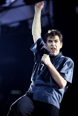 Peter Gabriel photographed by Gary Gershoff performing at Amnesty in June of 1986 ? Gary Gershoff-stock-photo