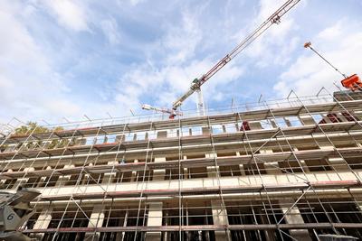 Baustelle, Neubau Johann-Moritz-Quartier in der Siegener Innenstadt Baustelle Innenstadt am 12.10.2022 in Siegen/Deutsch-stock-foto