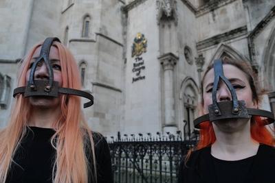 Apocalypse Theatrics theatrical protest in London-stock-photo