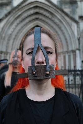 Apocalypse Theatrics theatrical protest in London-stock-photo