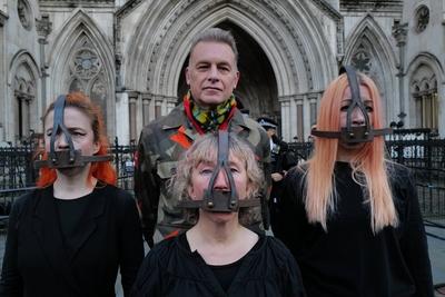 Apocalypse Theatrics theatrical protest in London-stock-photo