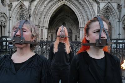 Apocalypse Theatrics theatrical protest in London-stock-photo