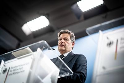 Vorstellung Jahreswirtschaftsbericht 2025 durch Robert Habeck, Bundesminister f?r Wirtschaft und Klimaschutz-stock-foto