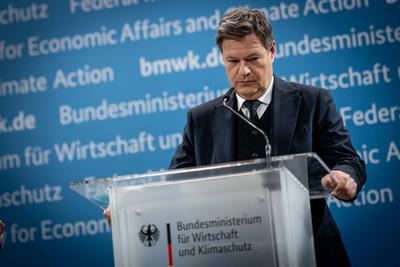 Vorstellung Jahreswirtschaftsbericht 2025 durch Robert Habeck, Bundesminister f?r Wirtschaft und Klimaschutz-stock-foto